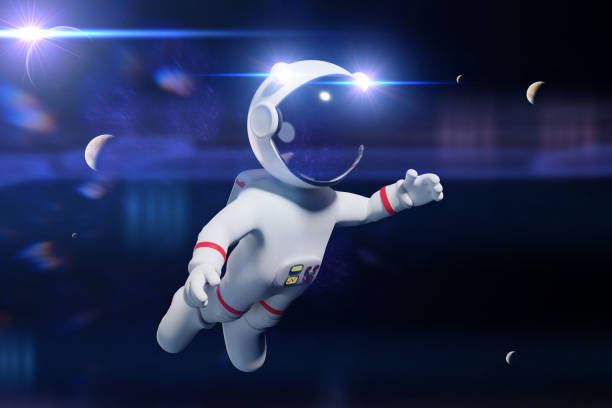 istock cartoon astronaut character in white space suit in front planets and moons (3d rendering) 909485678