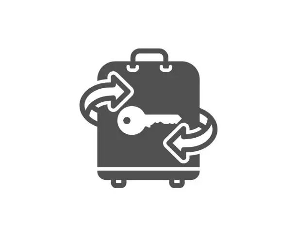 Vector illustration of Luggage room simple icon. Baggage Locker sign.