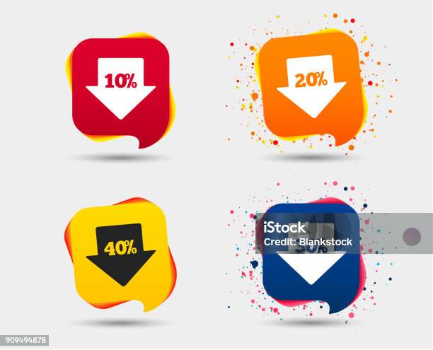 Sale Arrow Tag Icons Discount Symbols Stock Illustration - Download Image Now - Arrow Symbol, Bubble, Allowance