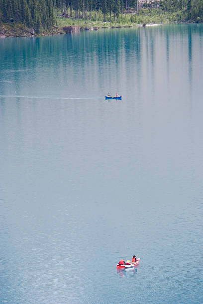 istock canoes on the moraine lake 90950407