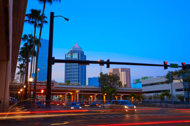 istock Florida Tampa skyline at sunset in US 909505358