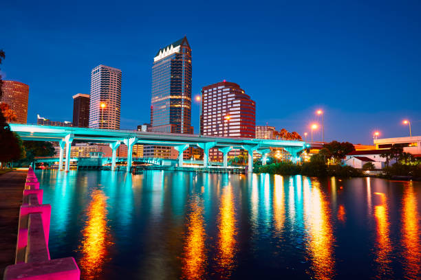 istock Florida Tampa skyline at sunset in US 909505628
