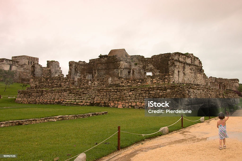 Mayan ruins and child  Child Stock Photo