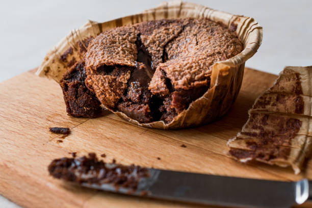 istock Hot Chocolate Cake Souffle on Wooden Surface. 909516440