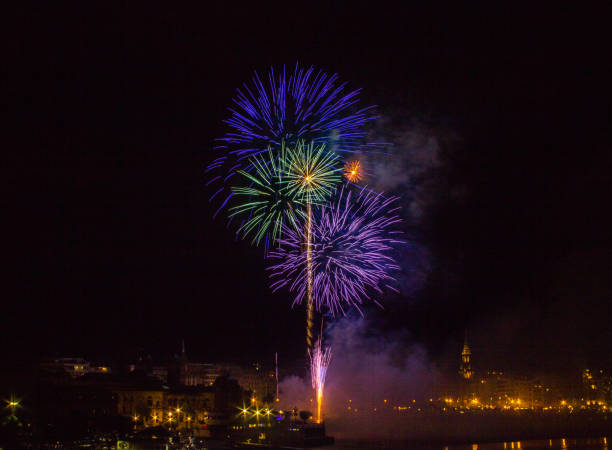 Fireworks in San Sebastian stock photo