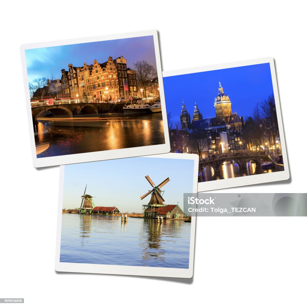 Amsterdam-Collage (Clipping-Pfad) - Lizenzfrei Sofortbildkamera Stock-Foto