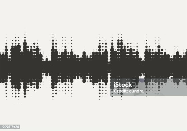 Vector Halftone Sound Wave Design Abstract Texture Background Stock Illustration - Download Image Now