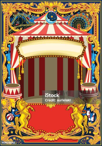 Image De Vecteur Postérisée Cirque Vecteurs libres de droits et plus d'images vectorielles de Cirque - Cirque, Style rétro, D'autrefois