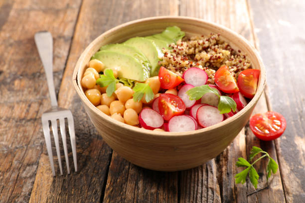 istock buddha bowl, vegan salad bowl 909519164