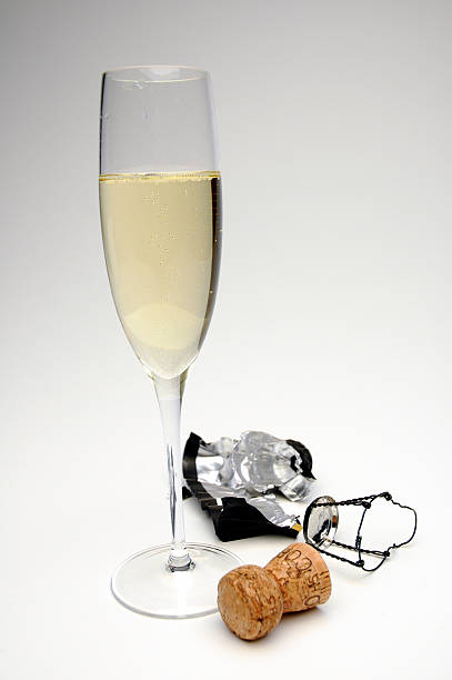istock Single champagne flute against white background 90952248