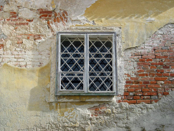 exterior wall and window. stock photo