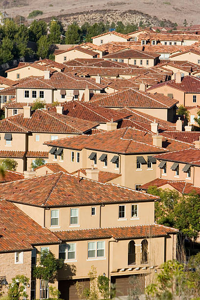 RED TILES ROOFS- Orange County  real estate outdoors vertical usa stock pictures, royalty-free photos & images