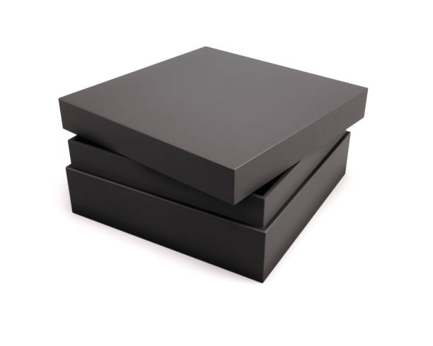 istock Realistic black open box isolated on white background for your design. 3d illustration. 909526170