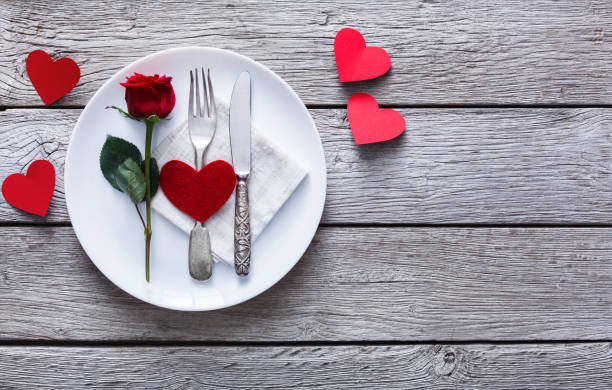istock Romantic dinner concept. Valentine day or proposal background 909526886