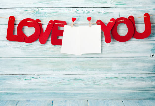 istock Valentines day greeting card with love you words 909529764