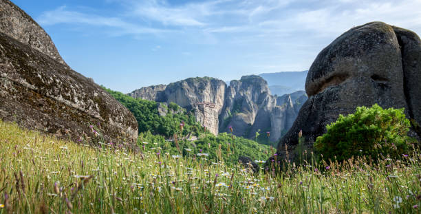istock Beautiful landscape of Meteora at a spring sunny day 909533464
