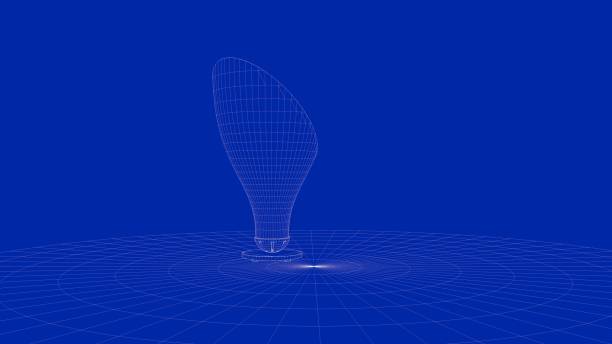 istock 3d rendering of an outline chair object 909534008