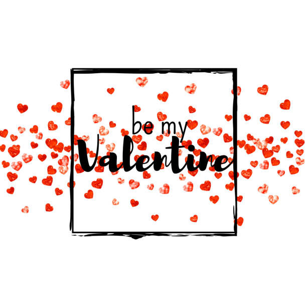 istock Valentine background with gold glitter hearts. February 14th day. Vector confetti for valentine background template. Grunge hand drawn texture. 909538346