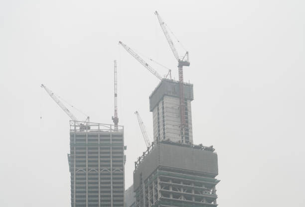 istock Smog and Building pollution in China 909539192