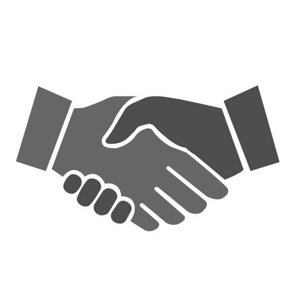 Shaking hands Shaking hands icon handshake stock illustrations