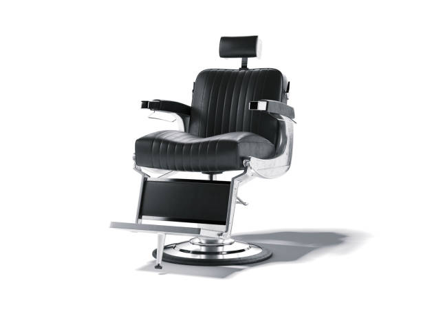 istock Barbershop chair isolated on white. 3d rendering 909553226