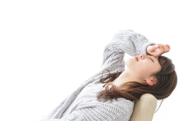 Woman developping a fever