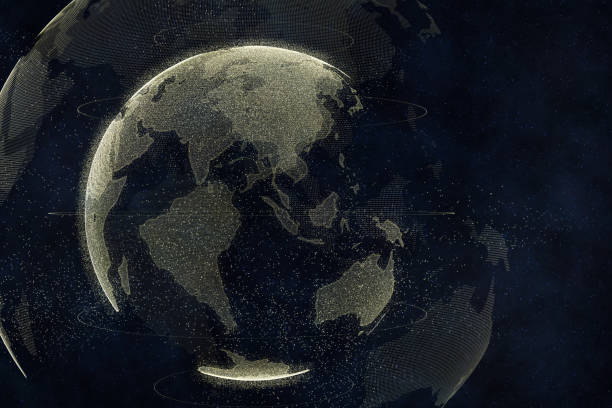 istock Large data background of Virtual Earth 909558904