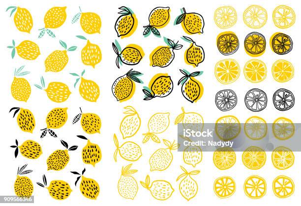 Lemon Vector Illustration Stock Illustration - Download Image Now - Lemon - Fruit, Illustration, Citrus Fruit