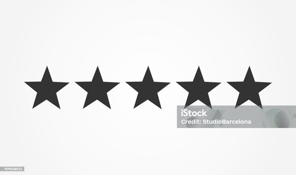 Five stars rating icon Five stars rating icon. Vector illustration Star Shape stock vector