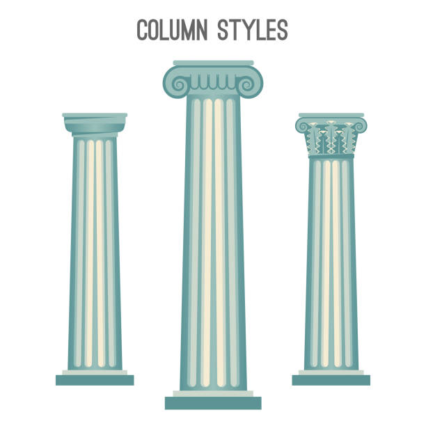 колонка стилей, установленных из элегантных древних традиций архитектуры - stability architecture roman decoration stock illustrations