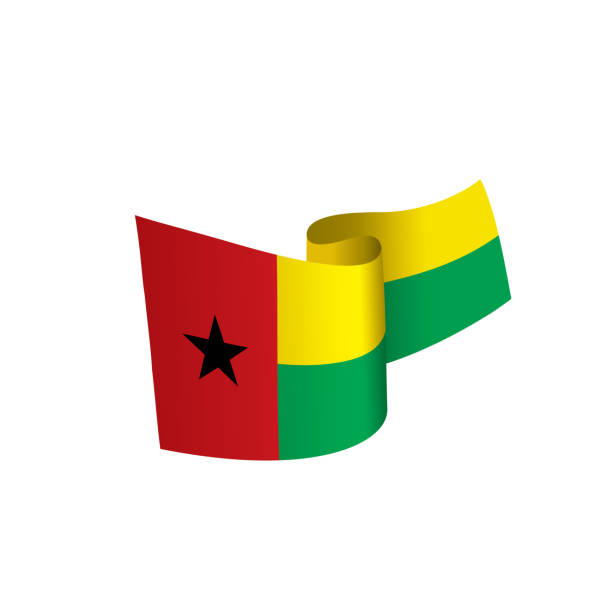 gwinea bissau flaga, ilustracja wektorowa - guinea bissau flag stock illustrations