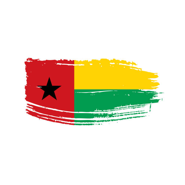 gwinea bissau flaga, ilustracja wektorowa - guinea bissau flag stock illustrations