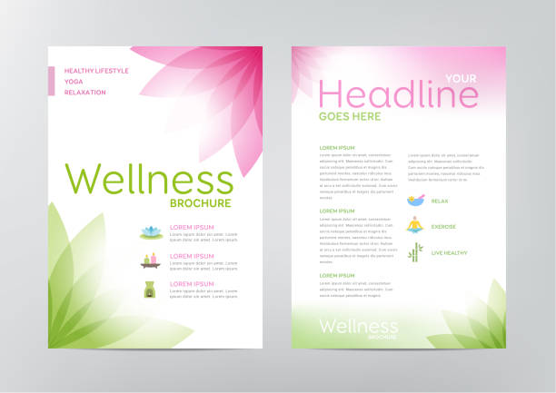 Wellness Brochure - Layout Template vector art illustration