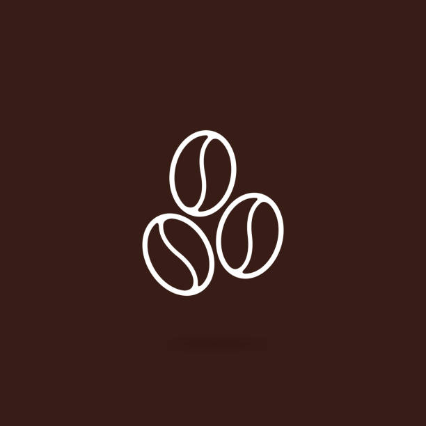 kaffeebohne-symbol mit braunem hintergrund - cappuccino coffee bean bean espresso stock-grafiken, -clipart, -cartoons und -symbole