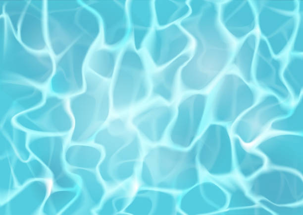поверхность воды с солнечными бликами. реалистичная векторная фоновая иллюстрация. - sea light water surface water form stock illustrations