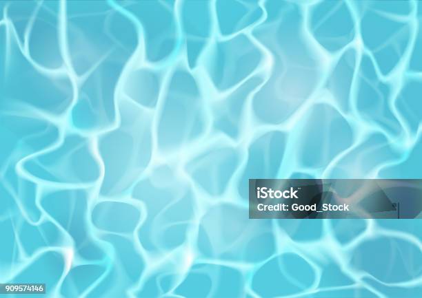 Water Surface With Sun Glare Realistic Vector Background Illustration Stock Illustration - Download Image Now