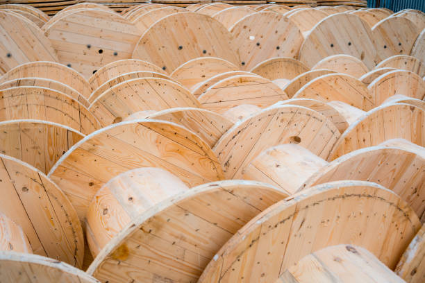 Wood processing plant stock photo