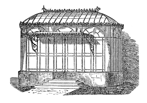 Antique illustration: Conservatory