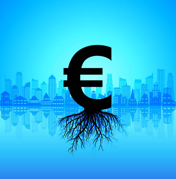 illustrazioni stock, clip art, cartoni animati e icone di tendenza di euro in crescita - bce