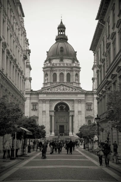 Streets of Budapest - St. Stephen's Basilica stock photo