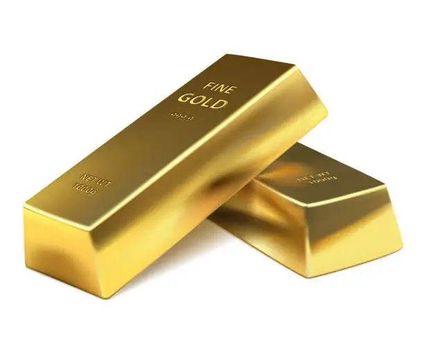 Vector illustration of Two gold bars