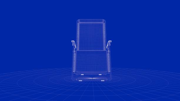 istock 3d rendering of an outline chair object 909606116