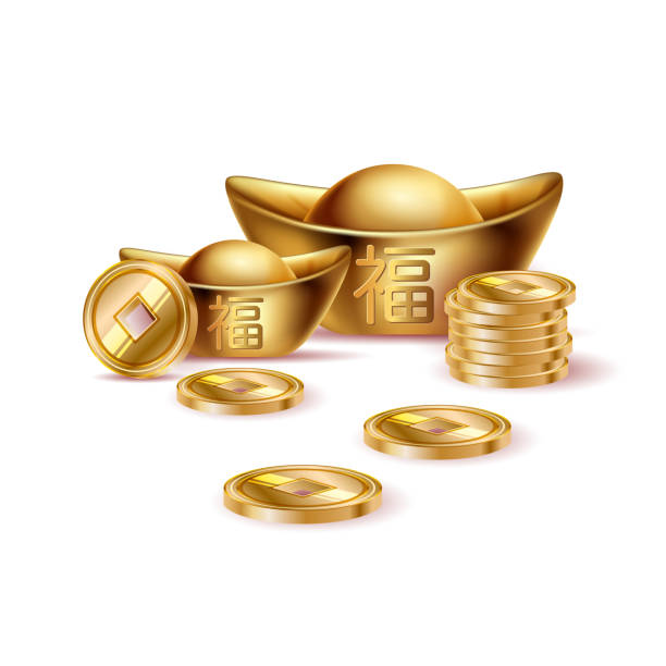 istock Happy Chinese new year with Gold money vector design 909609016