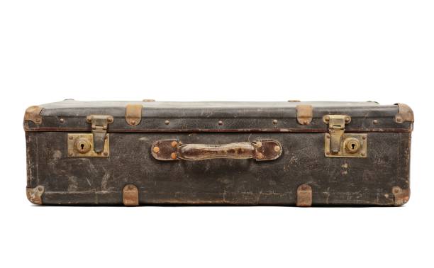 istock Old suitcase isolated on white background 909609386