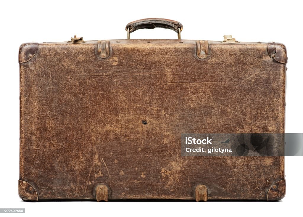 Old suitcase isolated on white background Suitcase Stock Photo