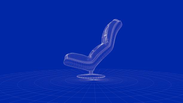 istock 3d rendering of an outline chair object 909613240