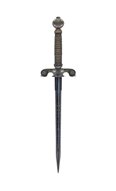 istock Small antique japan sword on a white background 909613576