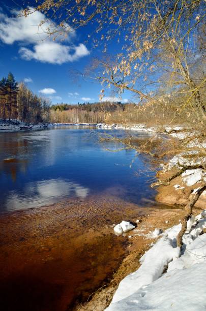 istock Gauja river valley winter landscape. Sigulda, Latvia 909614490