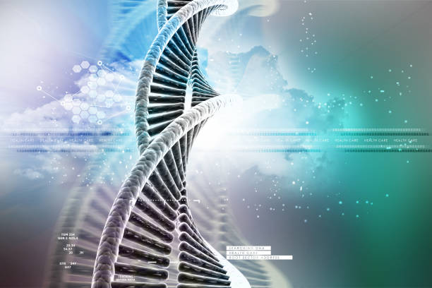 istock model of twisted chrome DNA chain 909617020