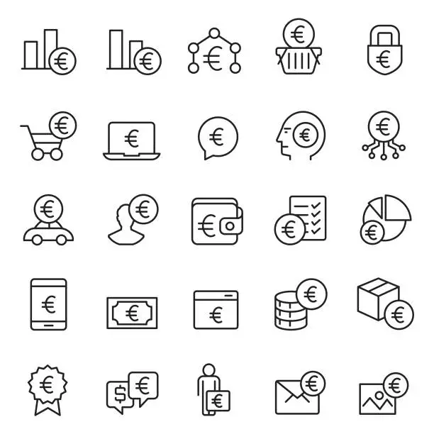 Vector illustration of Money icon set